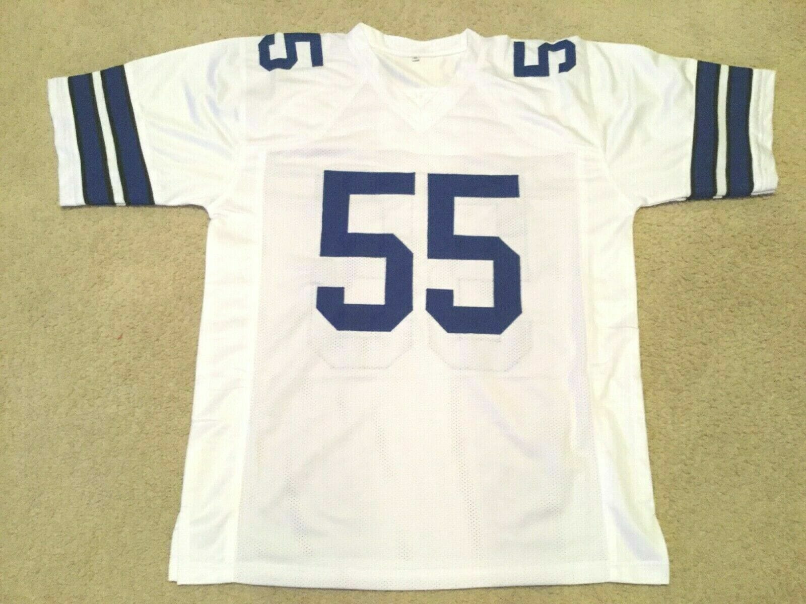 UNSIGNED CUSTOM Sewn Stitched Leighton Vander Esch White Jersey