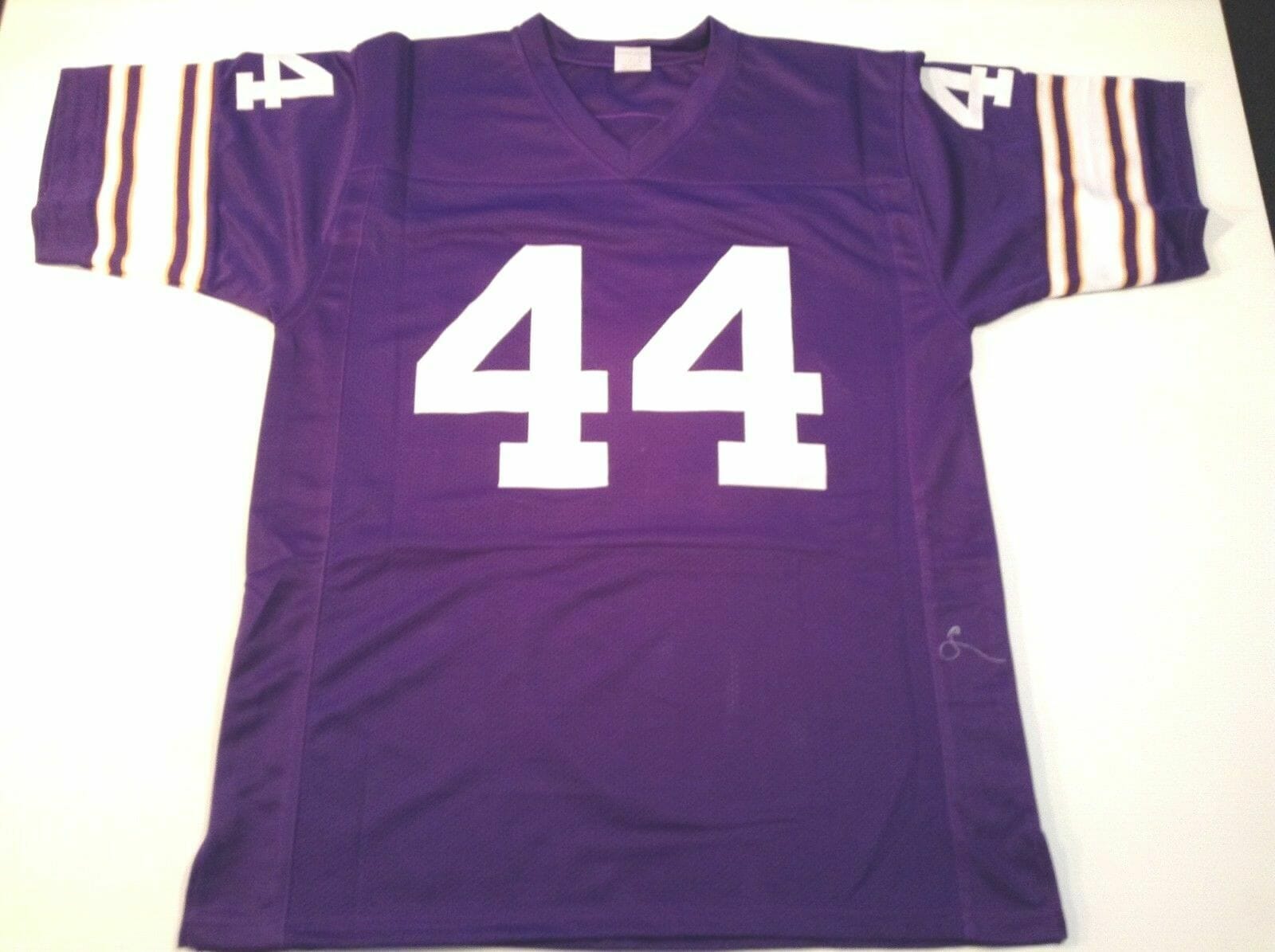 UNSIGNED CUSTOM Sewn Stitched Chuck Foreman Purple Jersey - Image 2