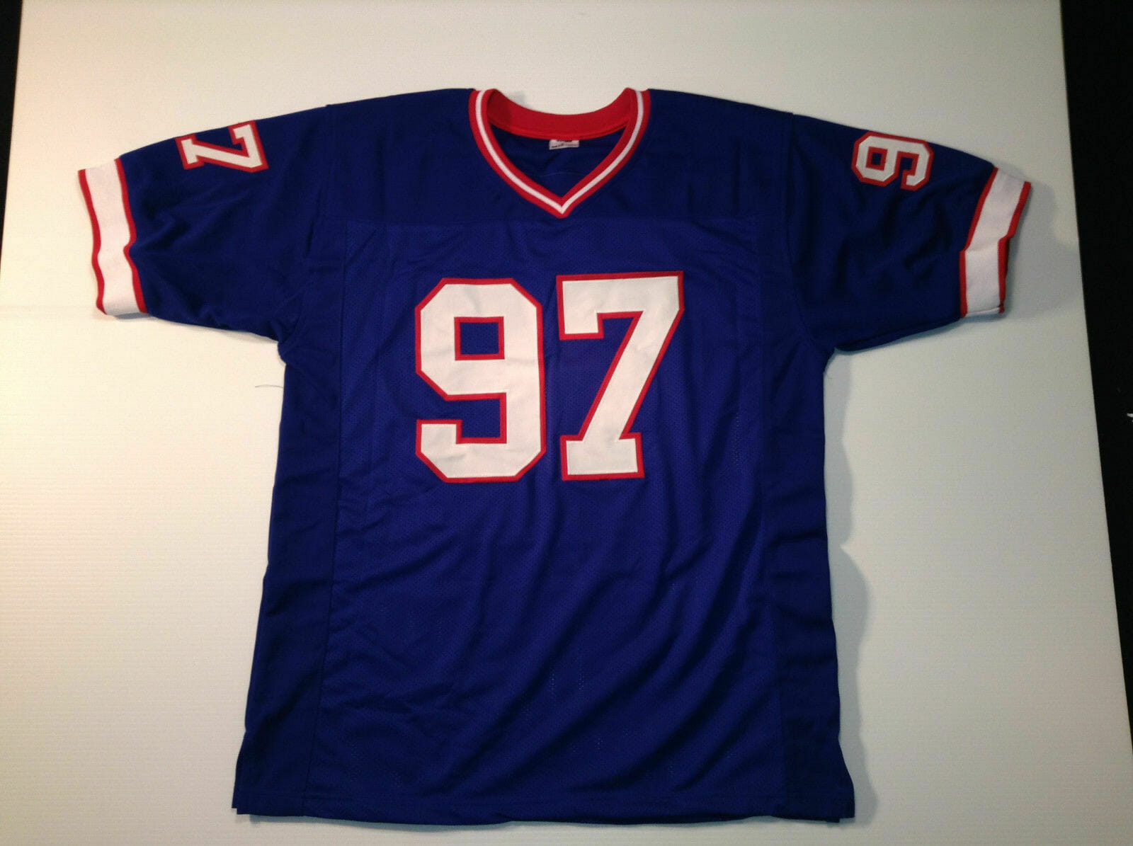 UNSIGNED CUSTOM Sewn Stitched Cornelius Bennett Blue Jersey - Image 2