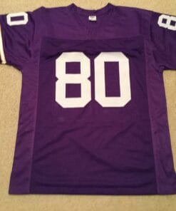 Alternative view of UNSIGNED CUSTOM Sewn Stitched Cris Carter Purple Jersey