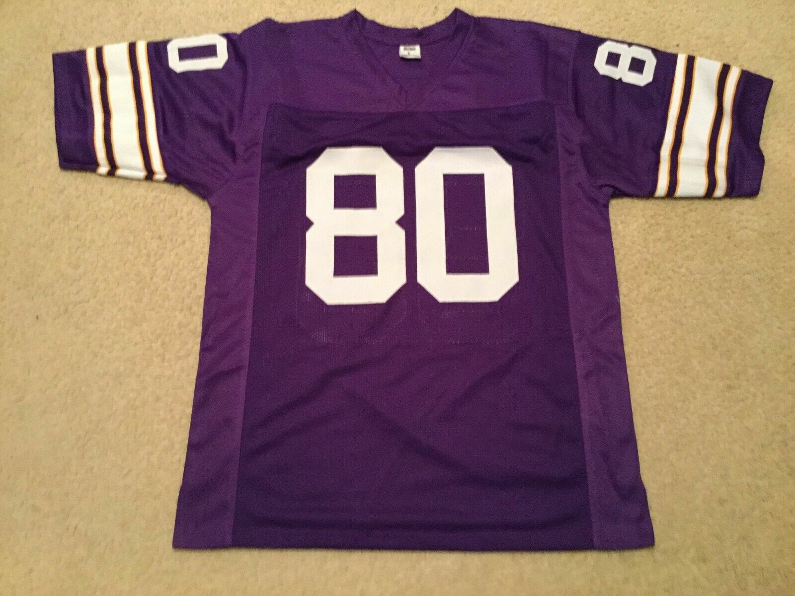 UNSIGNED CUSTOM Sewn Stitched Cris Carter Purple Jersey - Image 2