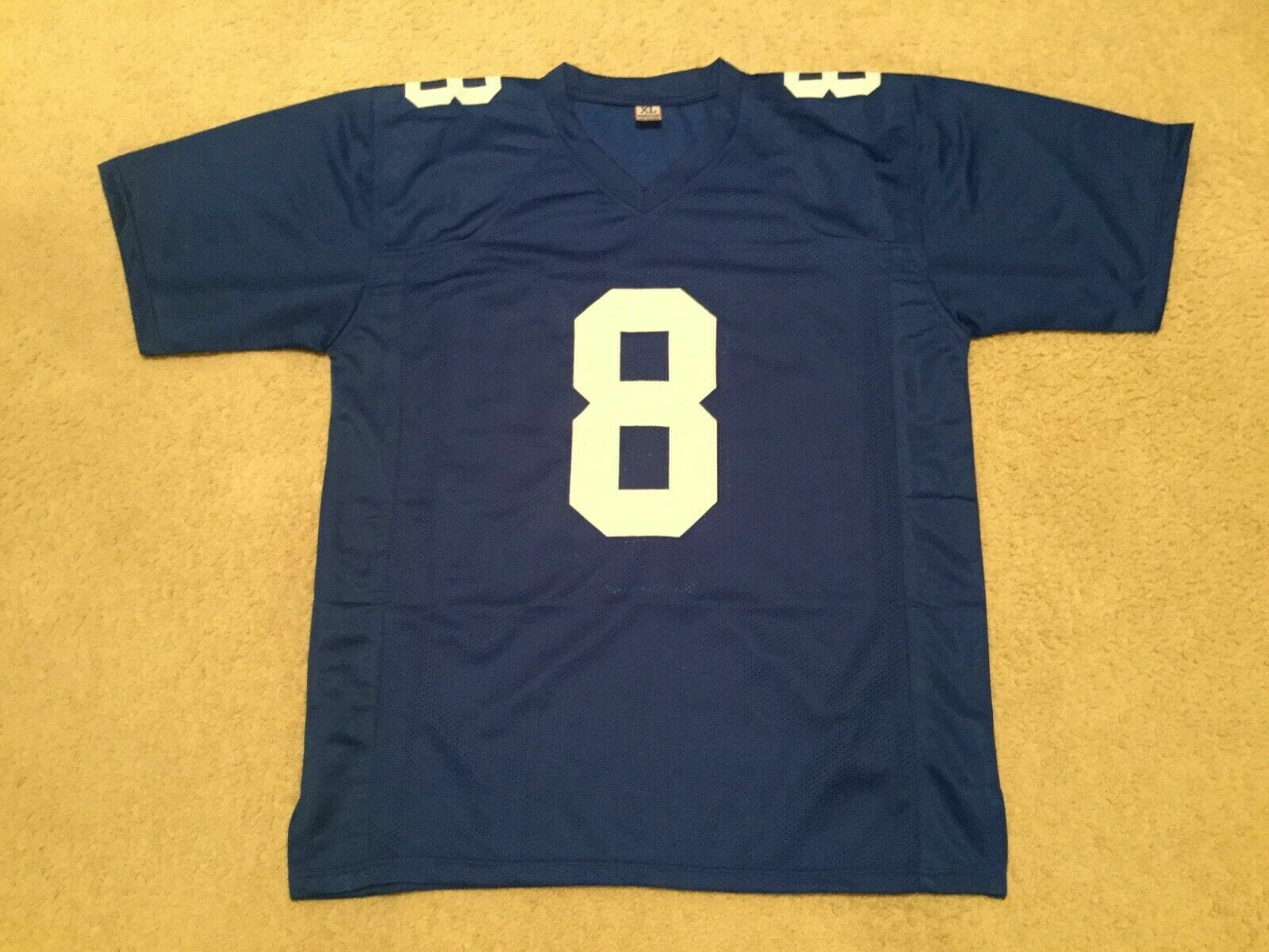UNSIGNED CUSTOM Sewn Stitched Daniel Jones Blue Jersey - Image 2