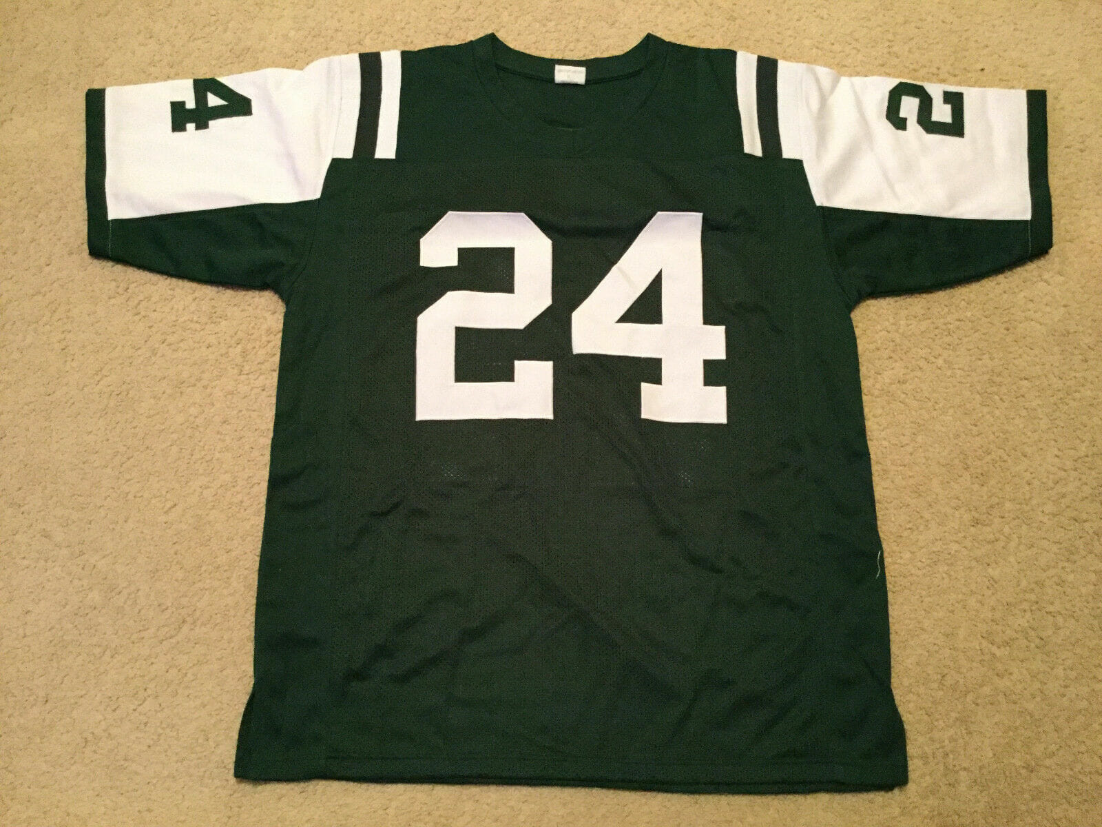 UNSIGNED CUSTOM Sewn Stitched Darrelle Revis Green Jersey - Image 2