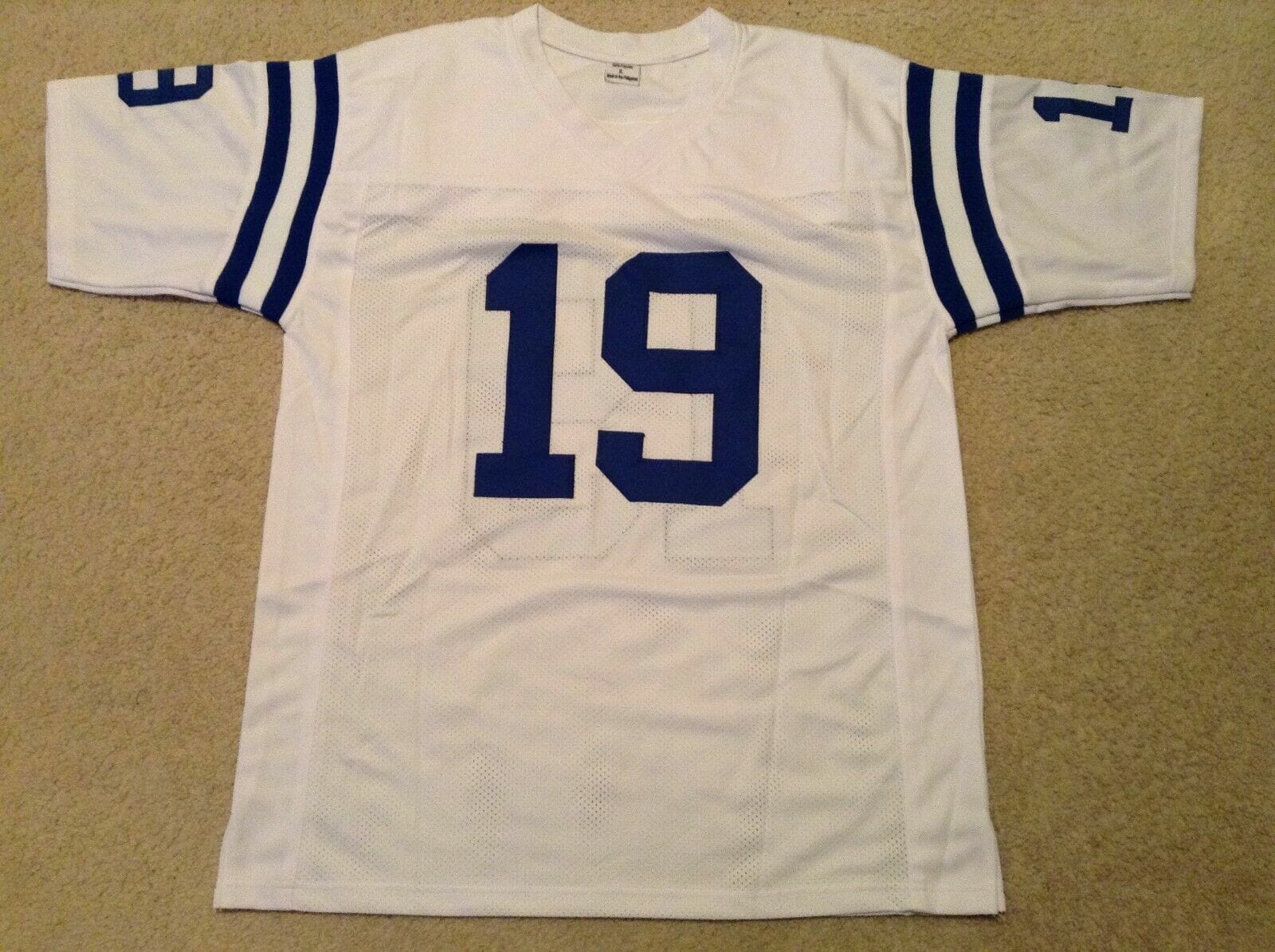 UNSIGNED CUSTOM Sewn Stitched Johnny Unitas White Jersey