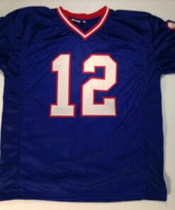 UNSIGNED CUSTOM Sewn Stitched Jim Kelly Blue Jersey