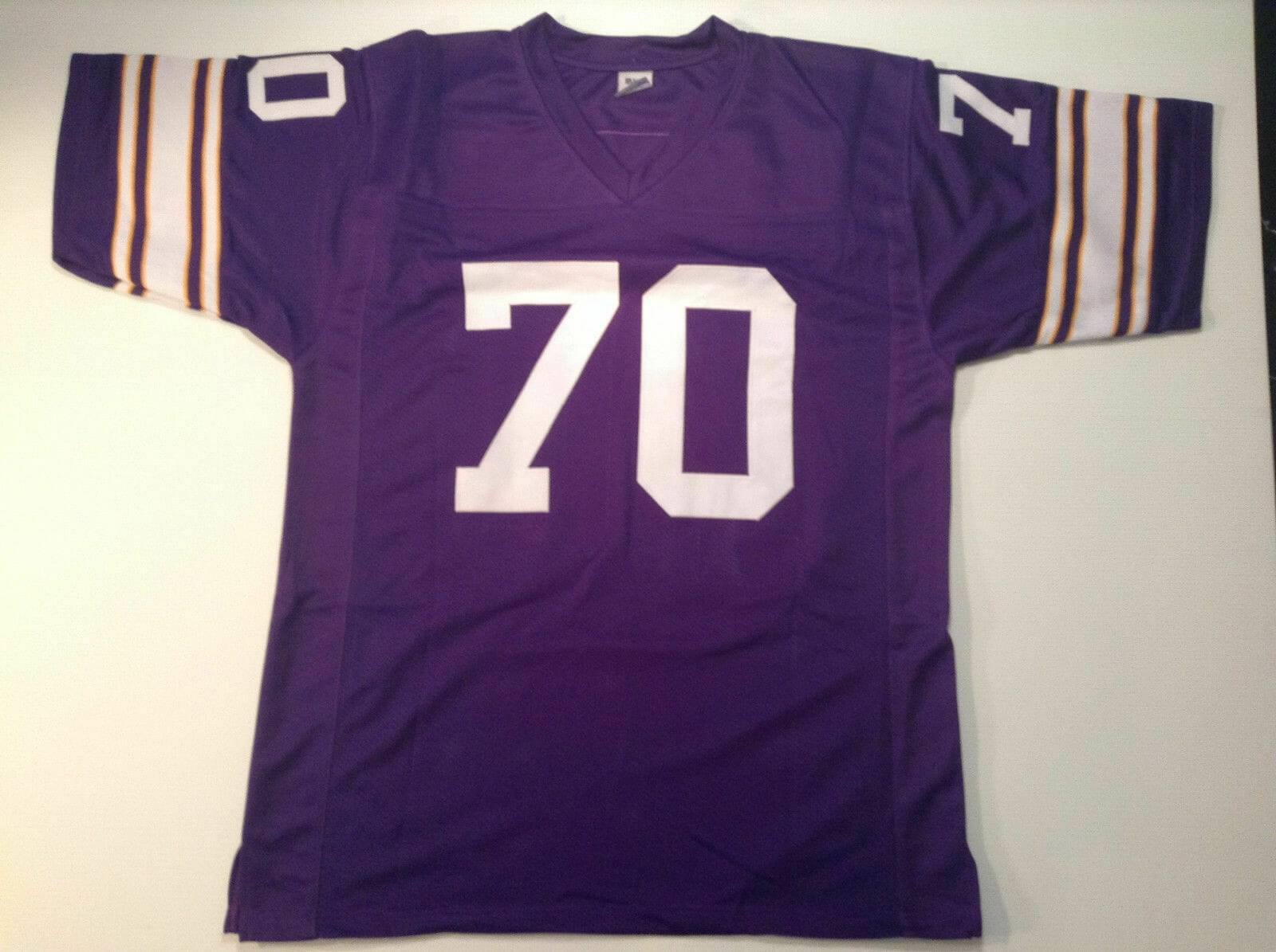 UNSIGNED CUSTOM Sewn Stitched Jim Marshall Purple Jersey