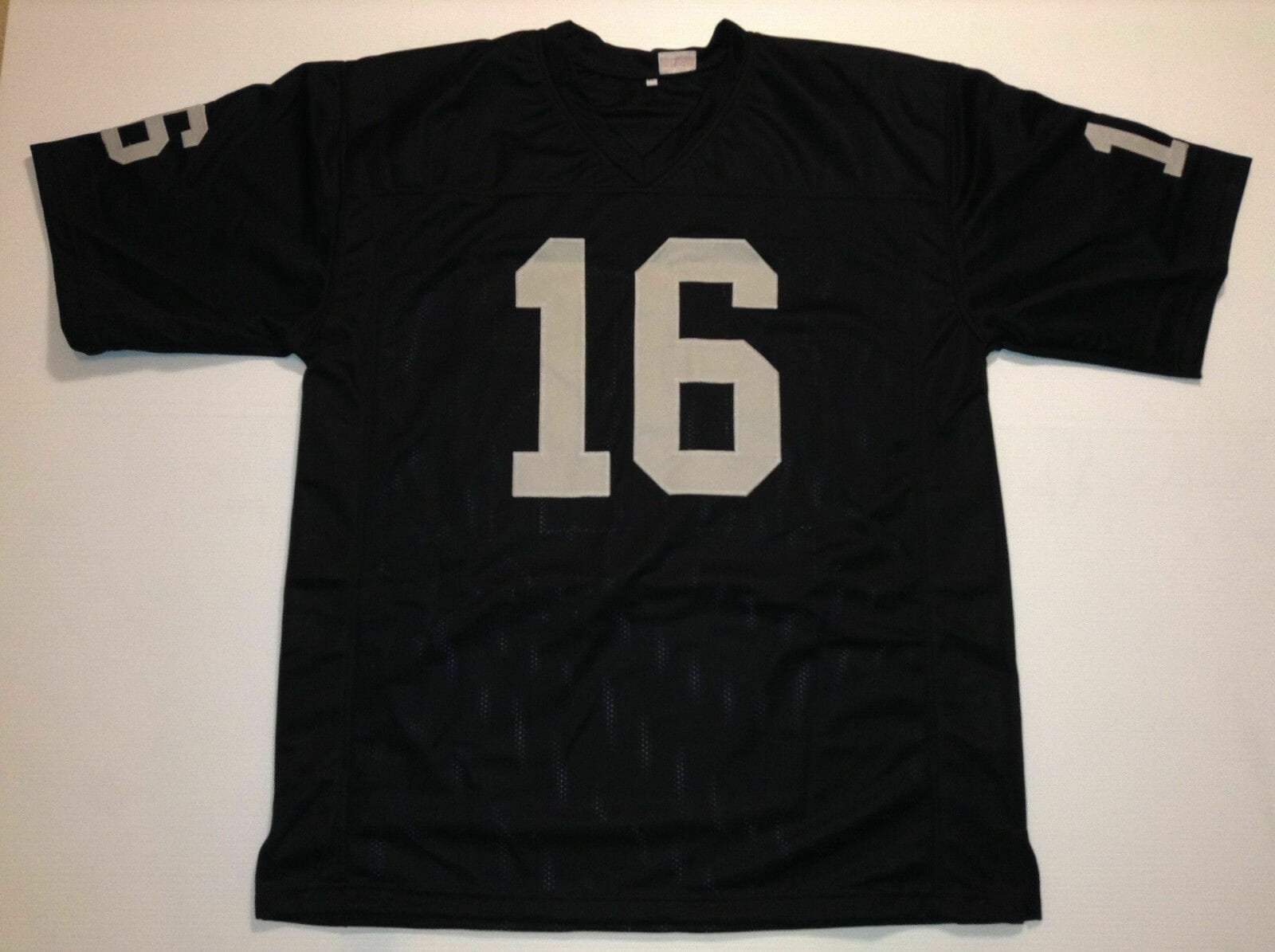 UNSIGNED CUSTOM Sewn Stitched Jim Plunkett Black Jersey