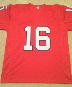 UNSIGNED CUSTOM Sewn Stitched Jim Plunkett Red Jersey