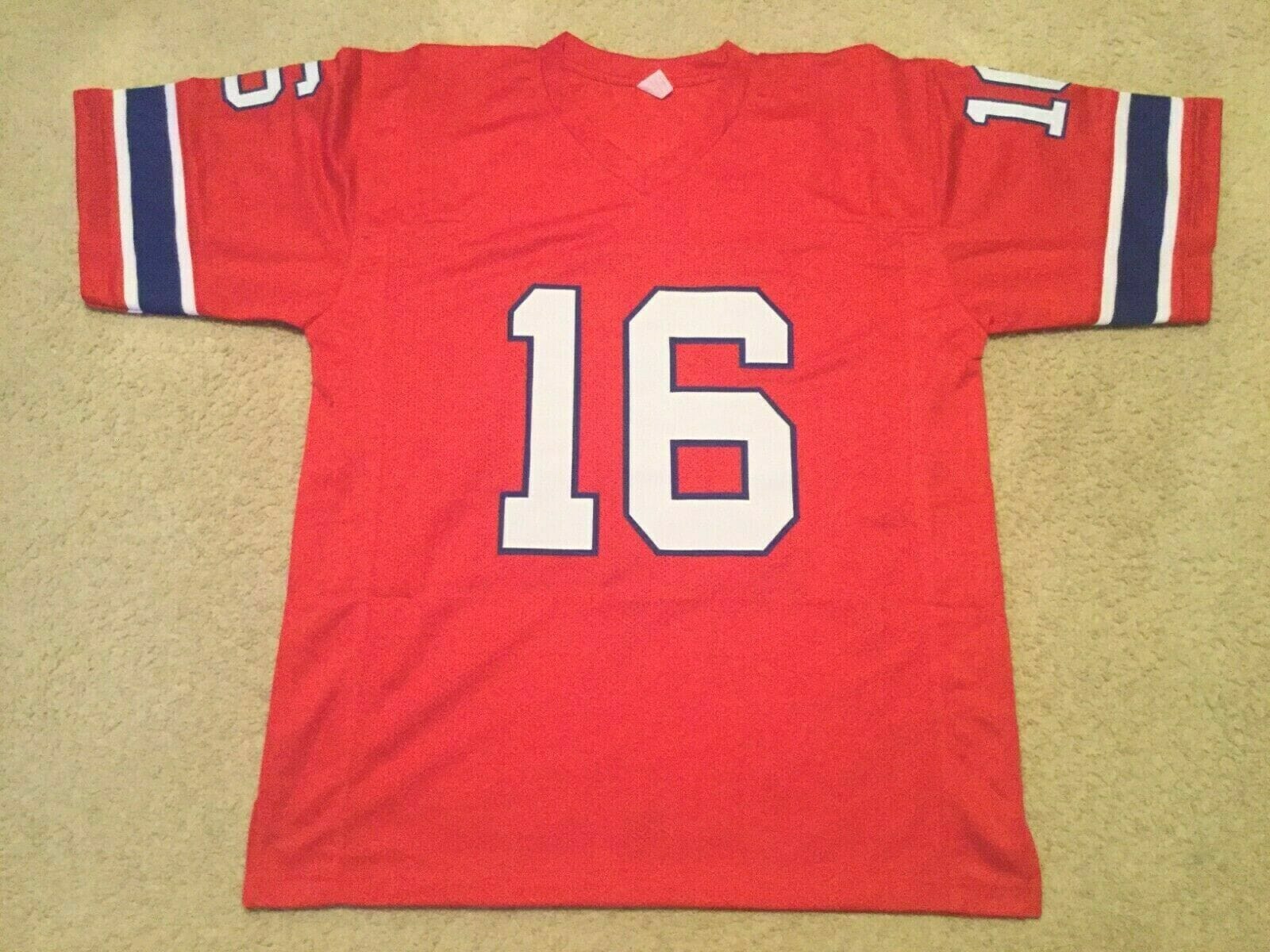 UNSIGNED CUSTOM Sewn Stitched Jim Plunkett Red Jersey