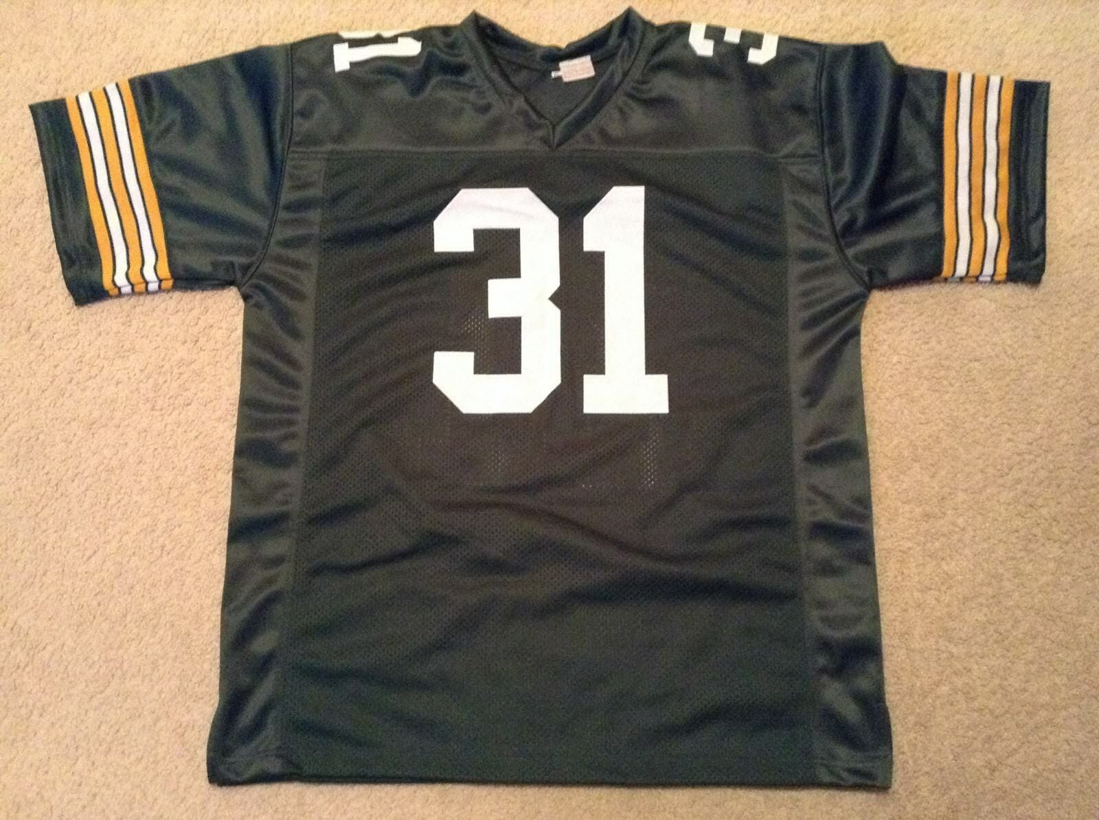 UNSIGNED CUSTOM Sewn Stitched Jim Taylor Green Jersey