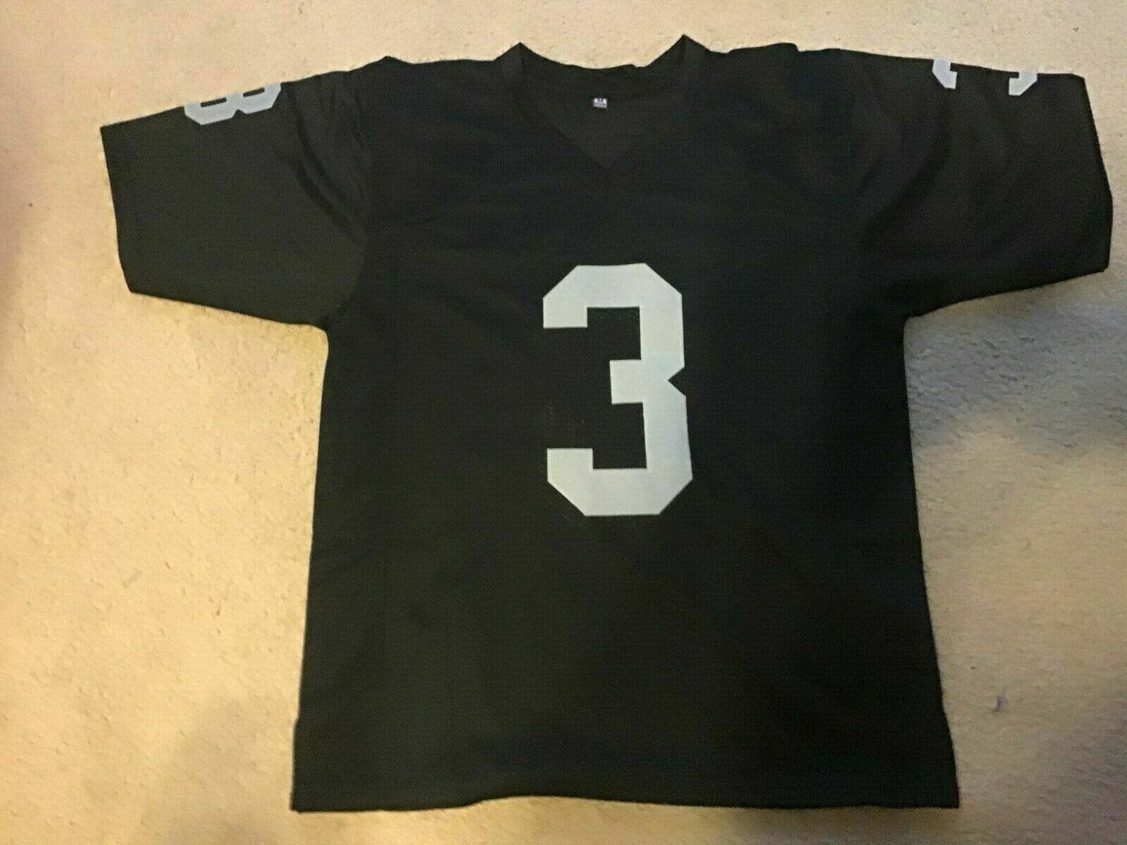UNSIGNED CUSTOM Sewn Stitched Daryle Lamonica ERROR Black Jersey - Image 2