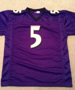 UNSIGNED CUSTOM Sewn Stitched Joe Flacco Purple Jersey