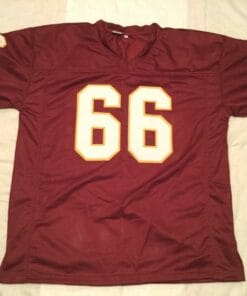 UNSIGNED CUSTOM Sewn Stitched Joe Jacoby Burgundy Jersey