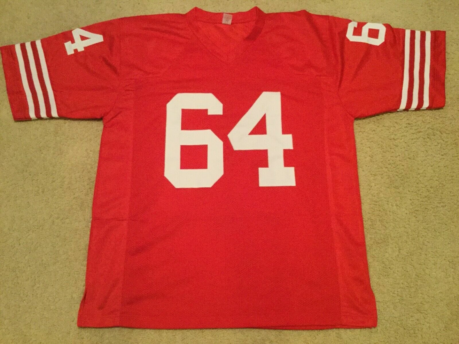 UNSIGNED CUSTOM Sewn Stitched Dave Wilcox Red Jersey - Image 2