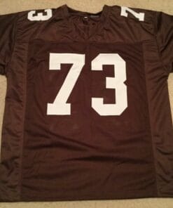 UNSIGNED CUSTOM Sewn Stitched Joe Thomas Old Style Brown Jersey