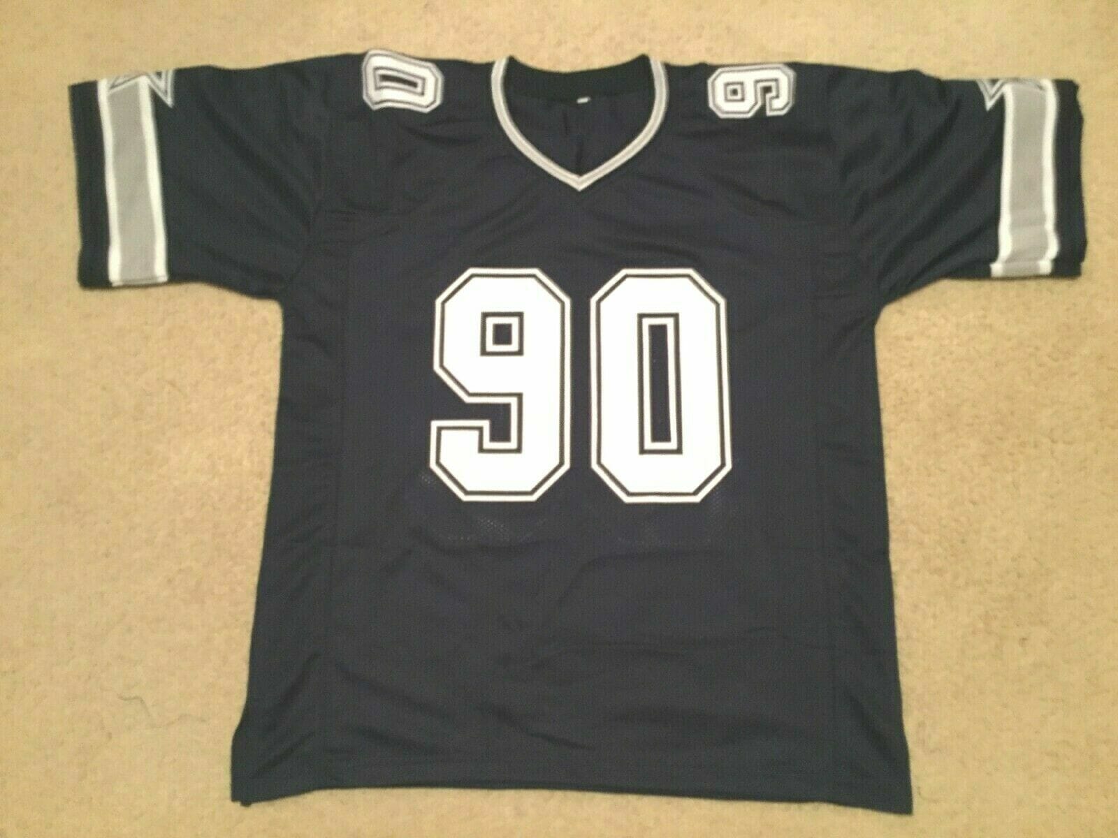 UNSIGNED CUSTOM Sewn Stitched Demarcus Lawrence Blue Jersey - Image 2