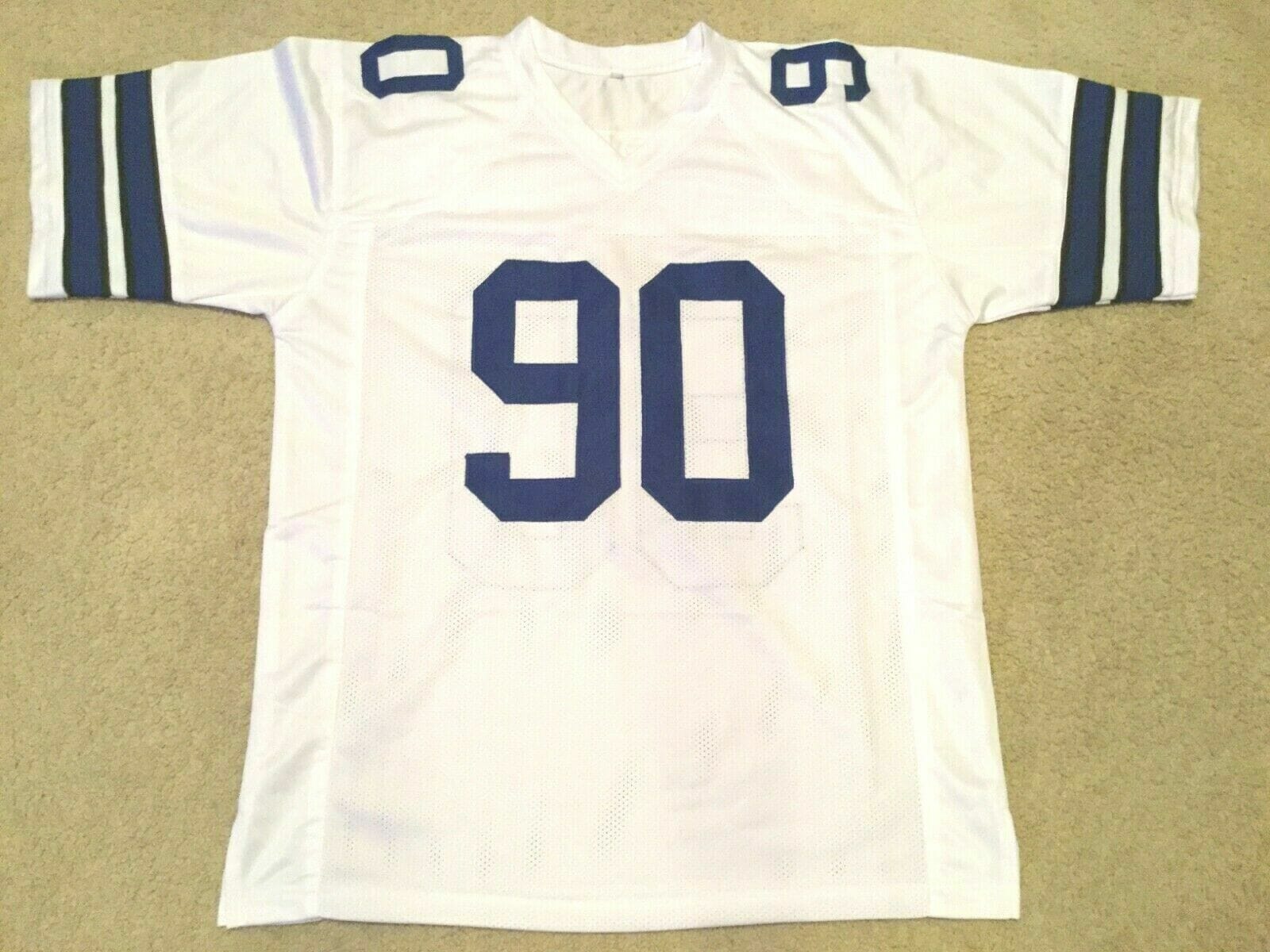 UNSIGNED CUSTOM Sewn Stitched Demarcus Lawrence White Jersey - Image 2
