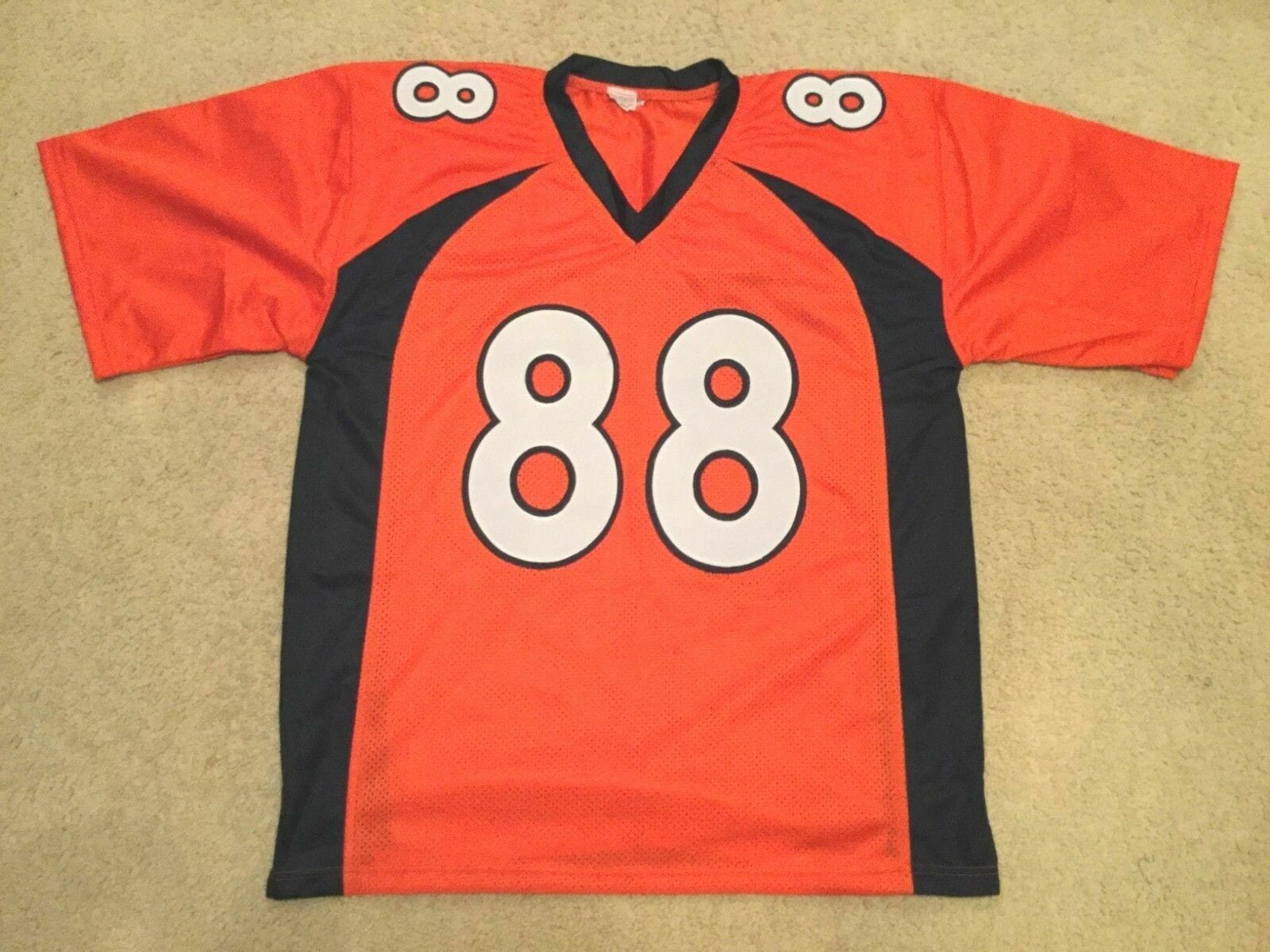 UNSIGNED CUSTOM Sewn Stitched Demaryius Thomas Orange Jersey - Image 2