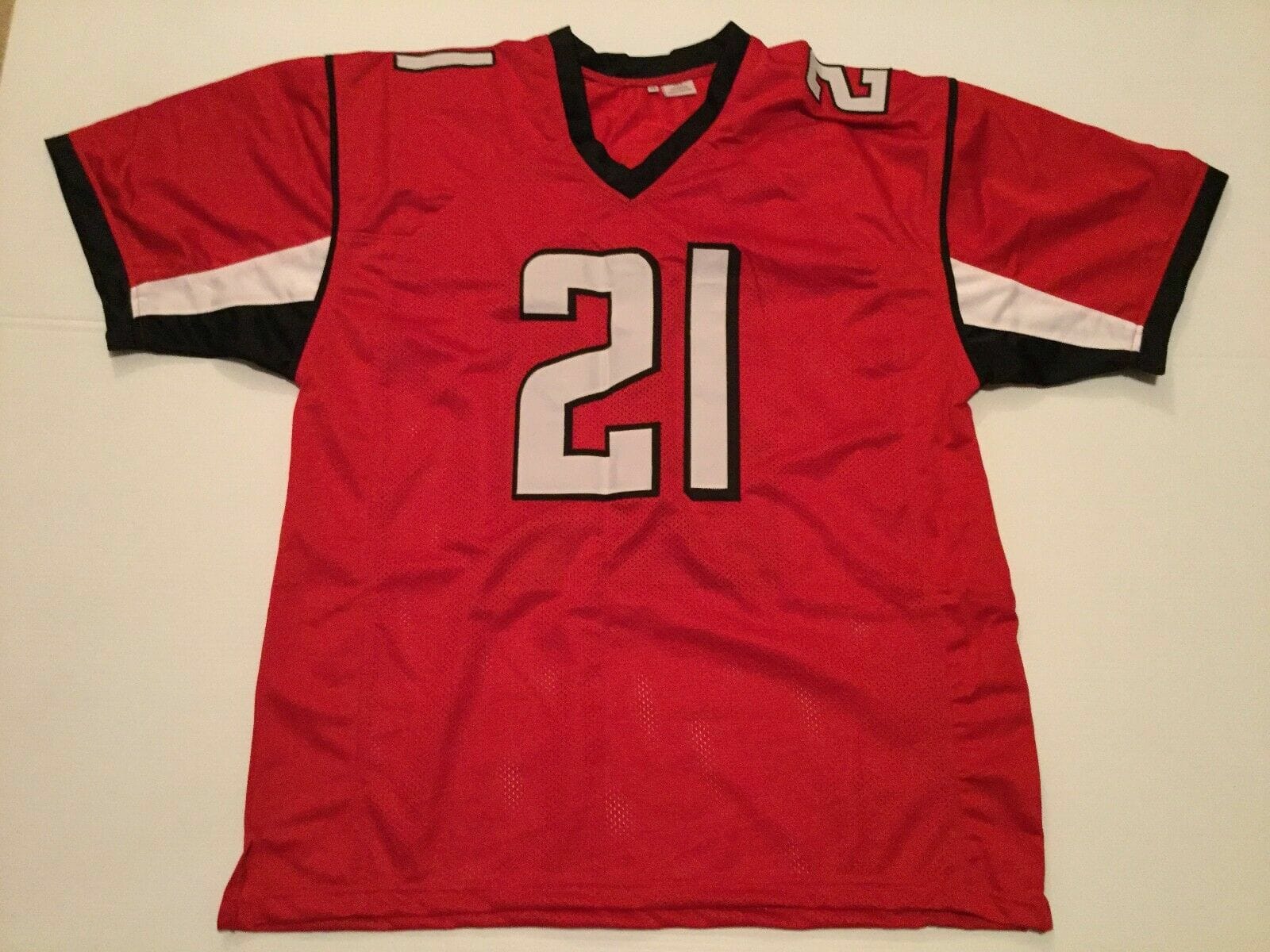 UNSIGNED CUSTOM Sewn Stitched Desmond Trufant Red Jersey - Image 2