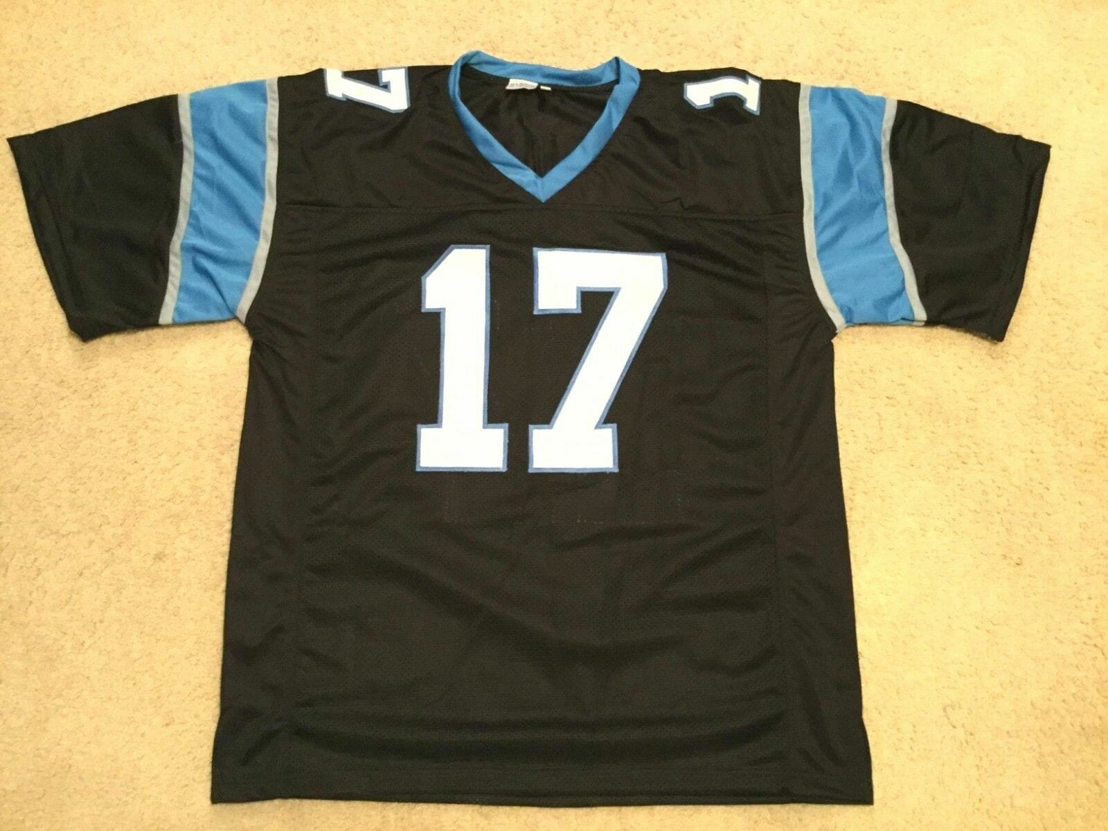 UNSIGNED CUSTOM Sewn Stitched Devin Funchess Black Jersey - Image 2
