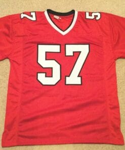 UNSIGNED CUSTOM Sewn Stitched Jeff Van Note Red Jersey