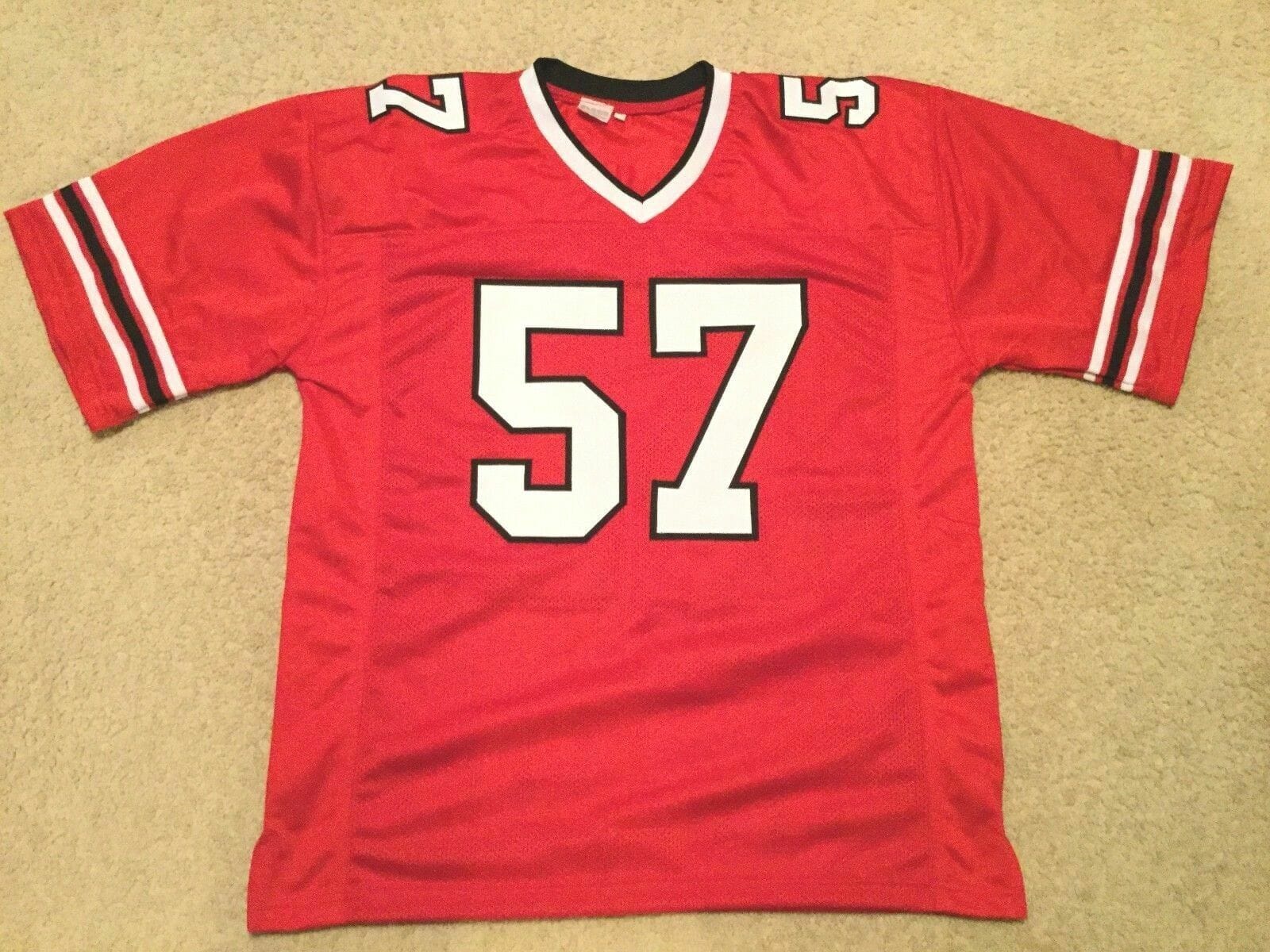 UNSIGNED CUSTOM Sewn Stitched Jeff Van Note Red Jersey