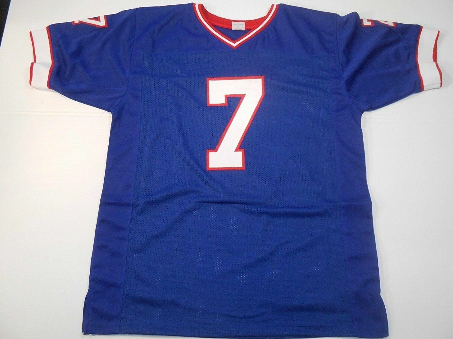 UNSIGNED CUSTOM Sewn Stitched Doug Flutie Blue Jersey - Image 2