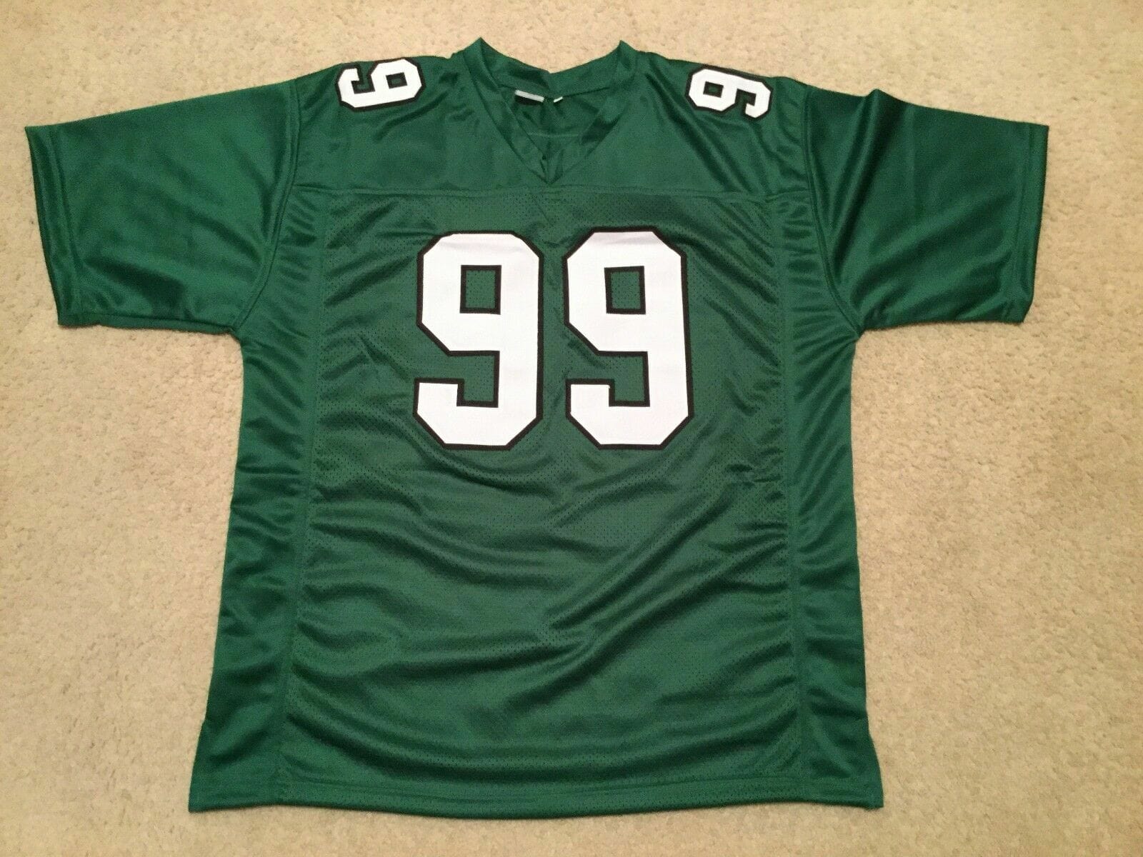 UNSIGNED CUSTOM Sewn Stitched Jerome Brown Green Jersey