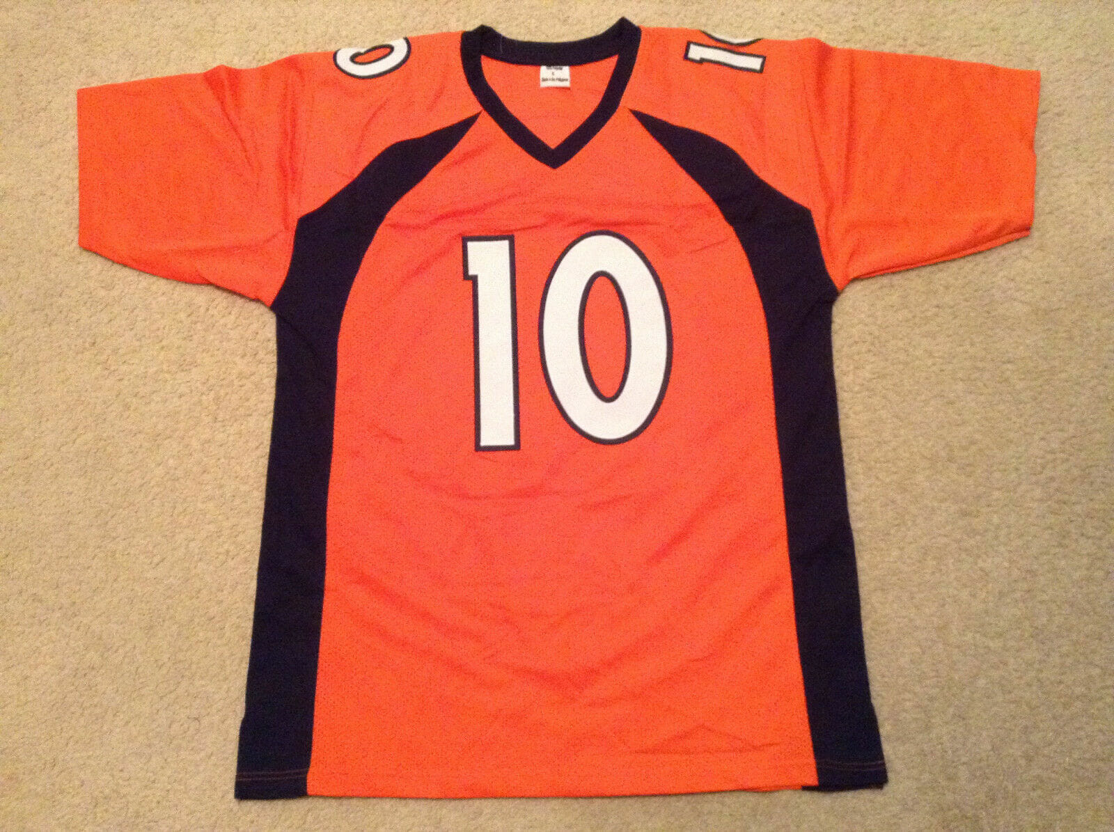 UNSIGNED CUSTOM Sewn Stitched Emmanuel Sanders Orange Jersey - Image 2