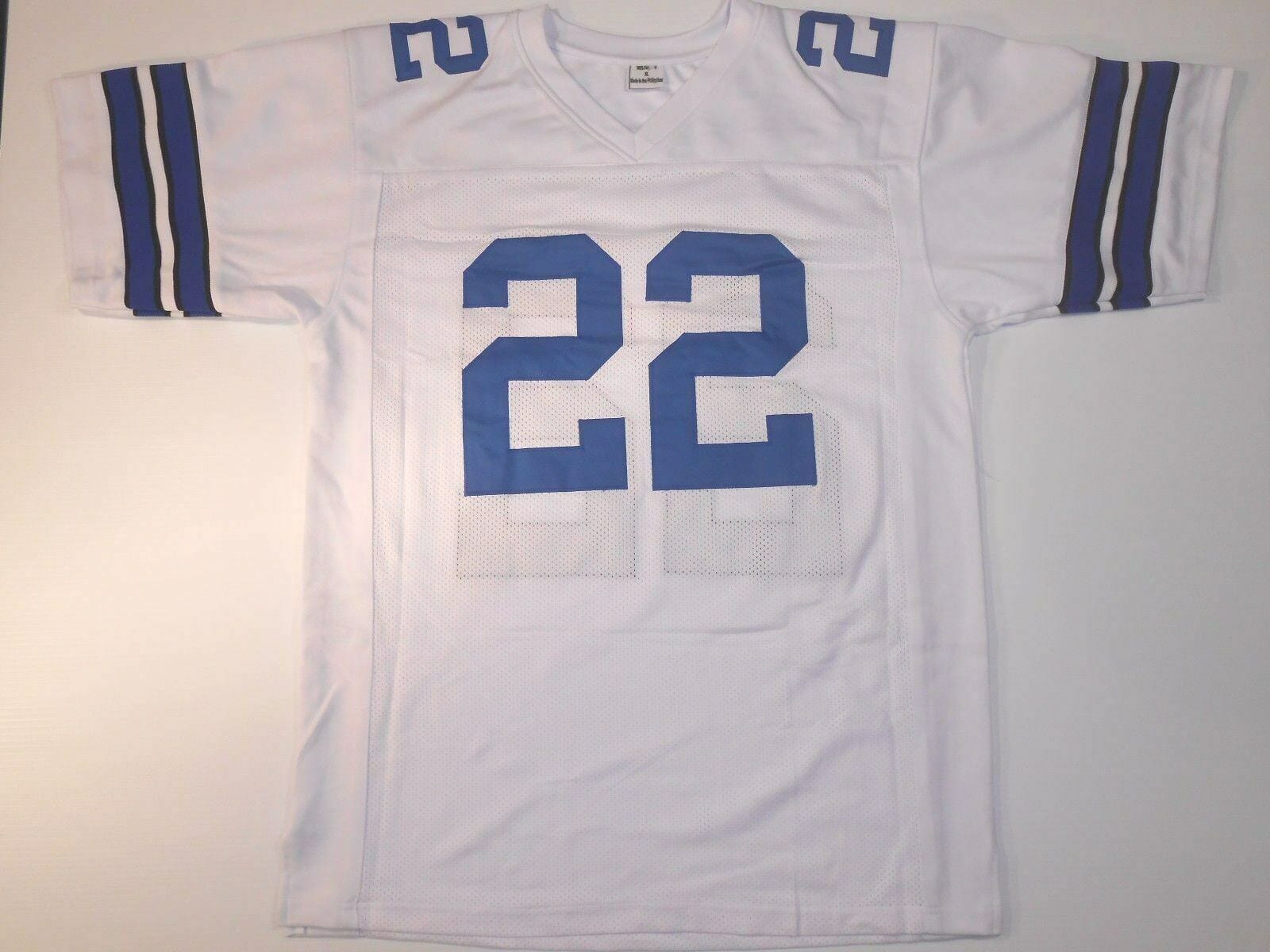 UNSIGNED CUSTOM Sewn Stitched Emmitt Smith White Jersey - Image 2