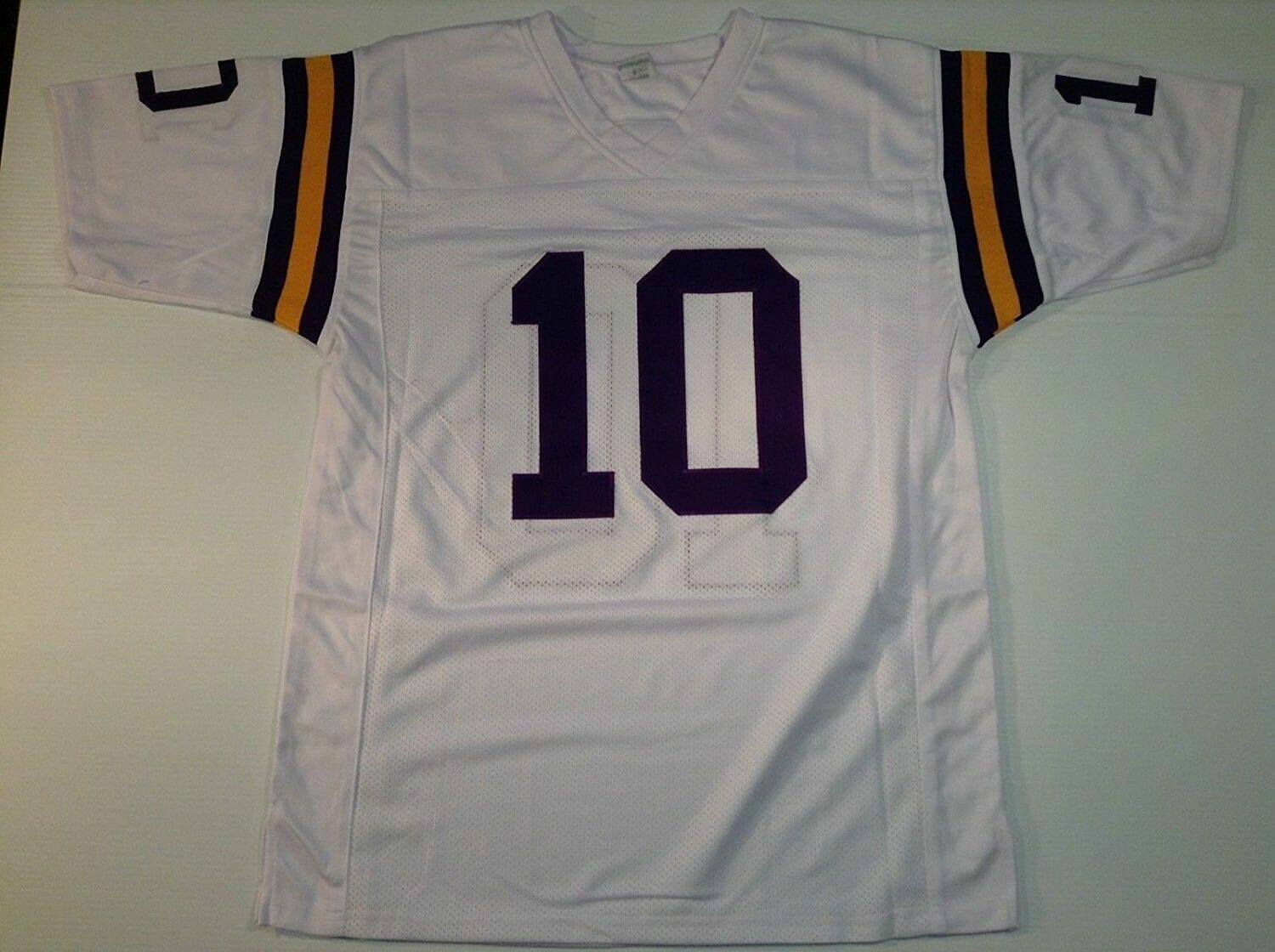 UNSIGNED CUSTOM Sewn Stitched Fran Tarkenton White Jersey - Image 2