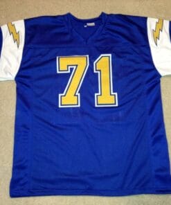 Alternative view of UNSIGNED CUSTOM Sewn Stitched Fred Dean Blue Jersey