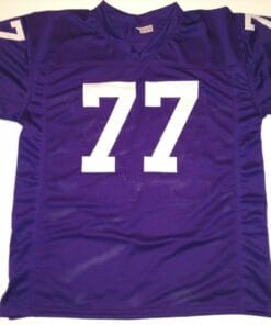 Alternative view of UNSIGNED CUSTOM Sewn Stitched Gary Larsen Purple Jersey