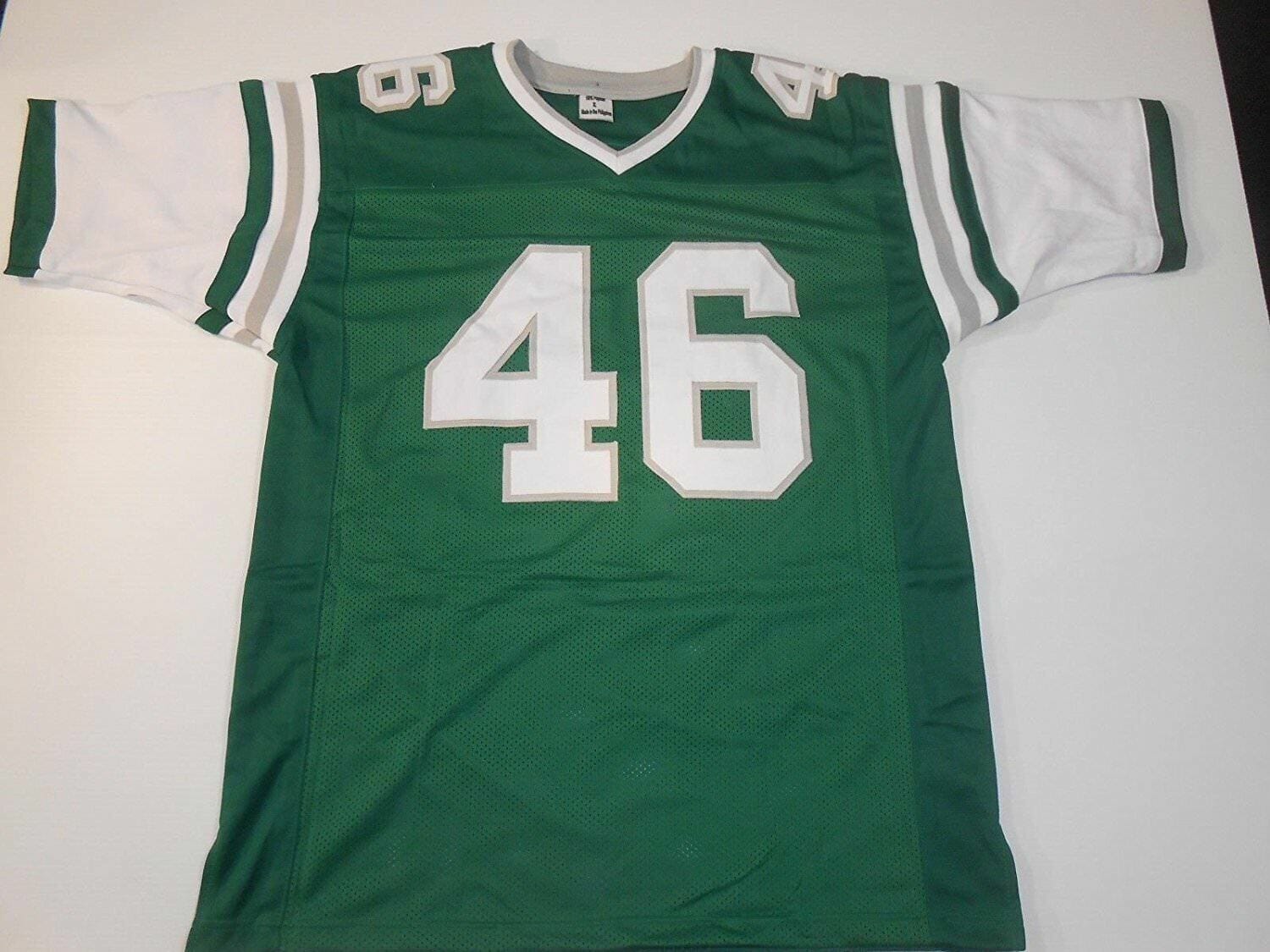 UNSIGNED CUSTOM Sewn Stitched Herm Edwards Green Jersey - Image 2