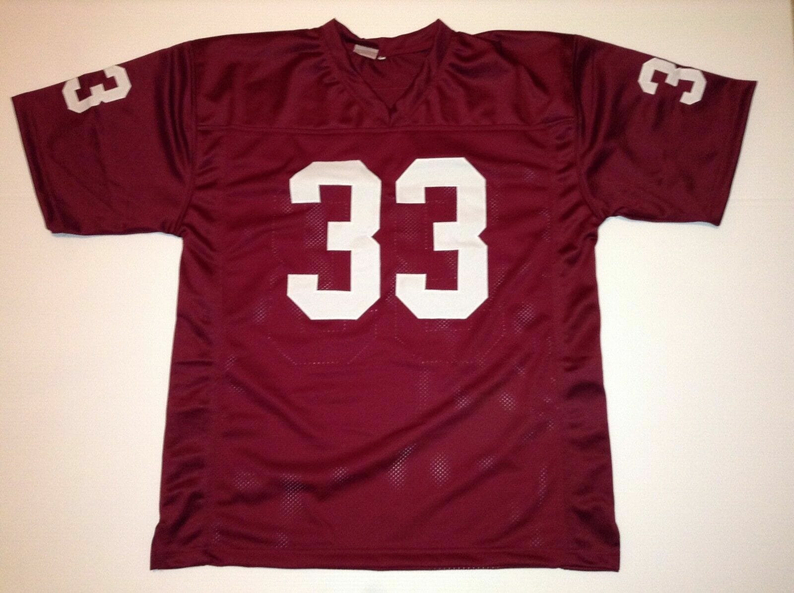 UNSIGNED CUSTOM Sewn Stitched Sammy Baugh Burgundy Jersey