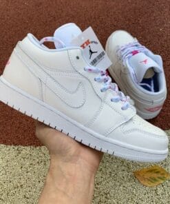 Alternative view of Air Jordan 1 Low White Pink Candy