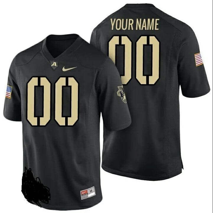 Army Black Knights Custom College Limited Football Jersey Black
