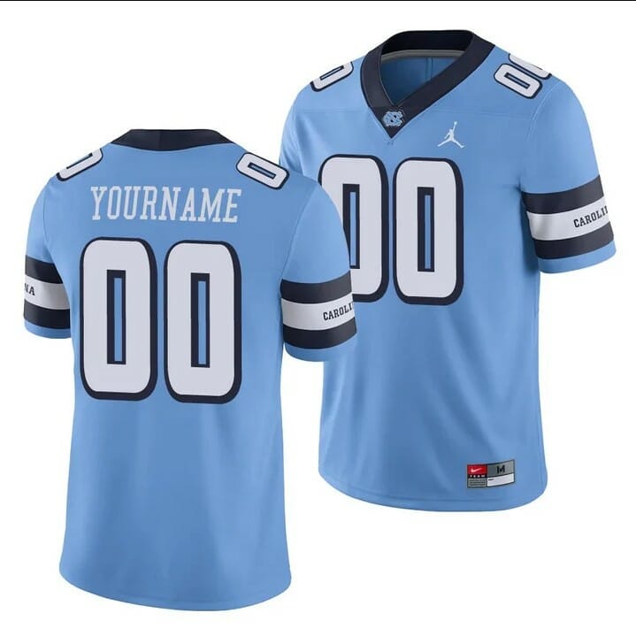 North Carolina Tar Heels Custom Carolina Blue College Football Alternate Game Jersey