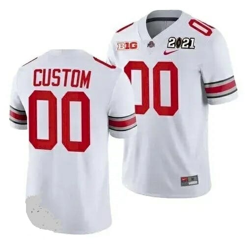 Custom OSU Jersey 2021 Sugar Bowl Champions White Scarlet