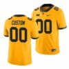 Custom West Virginia Mountaineers Jersey Gold Throwback Alternate Game Jersey