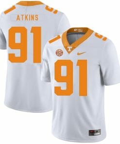 Tennessee Volunteers Doug Atkins Jersey #91 Football NCAA Jerseys White Orange