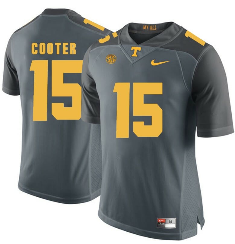 Tennessee Volunteers Jim Bob Cooter Jersey #15 Football NCAA Jerseys Gray