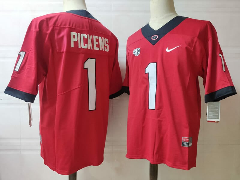 George Pickens UGA Jersey #1 NCAA Football Red