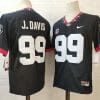 J.Davis UGA Jersey #99 NCAA Football Black