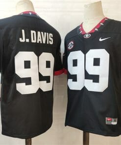 J.Davis UGA Jersey #99 NCAA Football Black