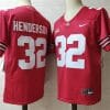 Ohio State Buckeyes #32 Henderson NCAA Football Jersey Red