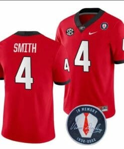 Georgia Bulldogs Nolan Smith Jersey #4 Jersey Honoring Vince Dooley Patch Red