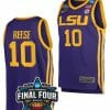 Angel Reese Jersey LSU Tigers College Basketball 2023 National Championship Bound Purple #10