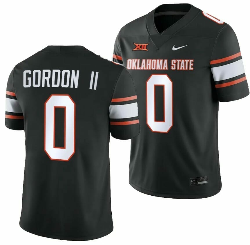 Oklahoma State Cowboys Ollie Gordon II Jersey #0 College Football 2023 Game Black