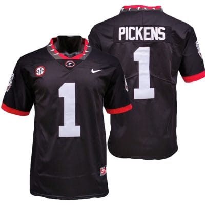 Georgia Bulldogs George Pickens Jersey #1 College Football Game Black